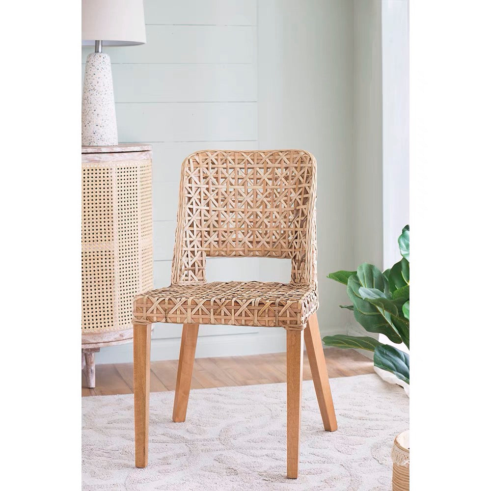 Rashad Rattan Wide Side Chair - 4 Seasons Home Gadgets