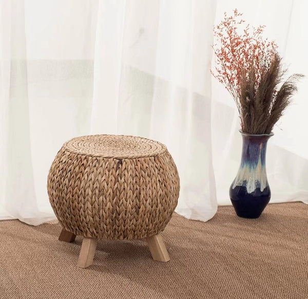 Rattan Accent Stool In Assorted Shape - 4 Seasons Home Gadgets