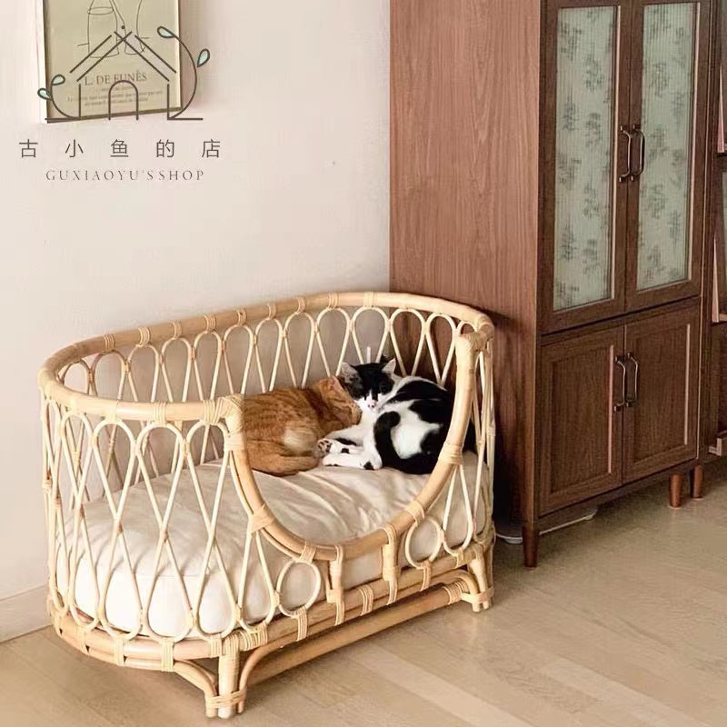 Rattan Cat & Dog Sofa Bed - 4 Seasons Home Gadgets