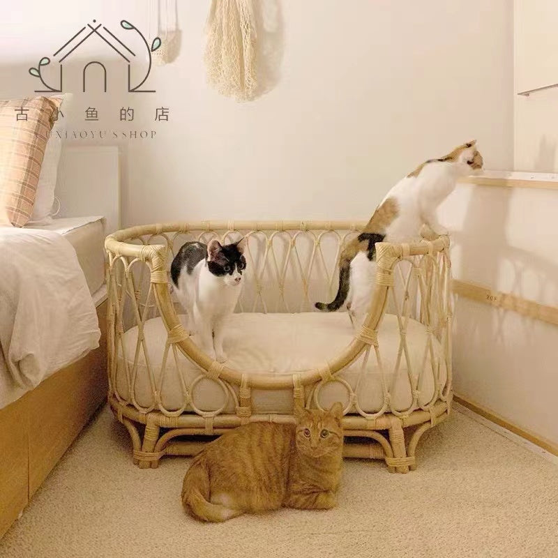 Rattan Cat & Dog Sofa Bed - 4 Seasons Home Gadgets