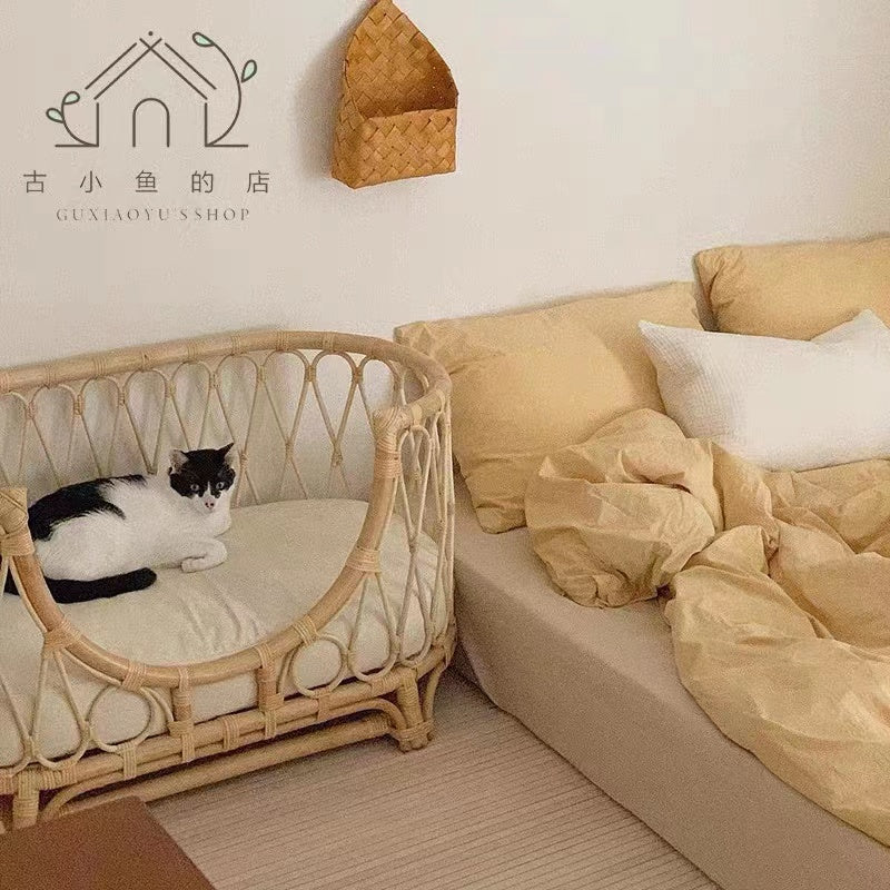 Rattan Cat & Dog Sofa Bed - 4 Seasons Home Gadgets