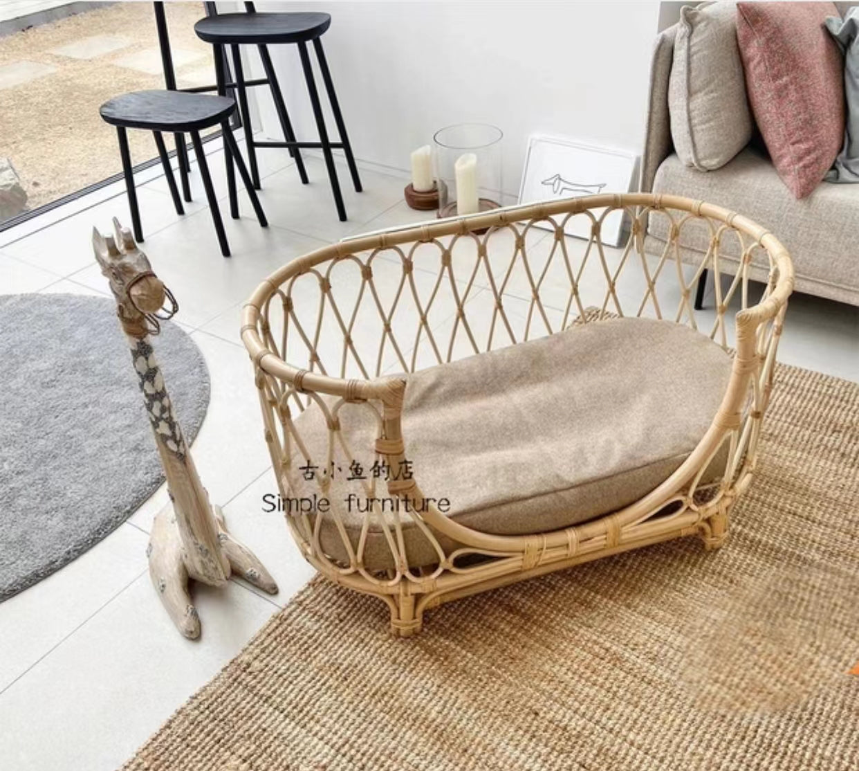 Rattan Cat & Dog Sofa Bed - 4 Seasons Home Gadgets