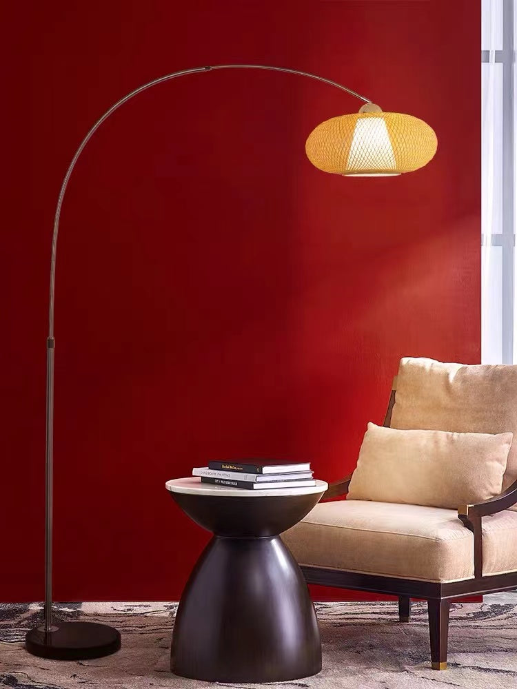 Rattan LED Arched Floor Lamp - 4 Seasons Home Gadgets