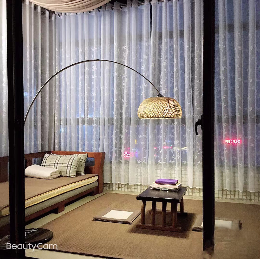 Rattan LED Arched Floor Lamp - 4 Seasons Home Gadgets