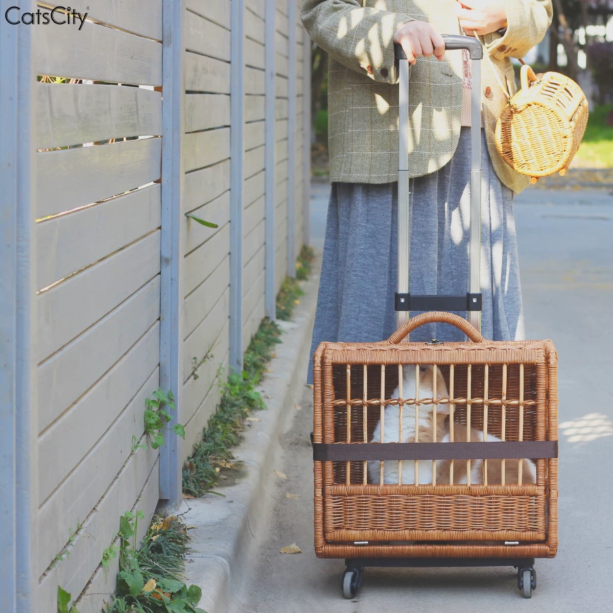 Rattan Rolling Stroller - 4 Seasons Home Gadgets