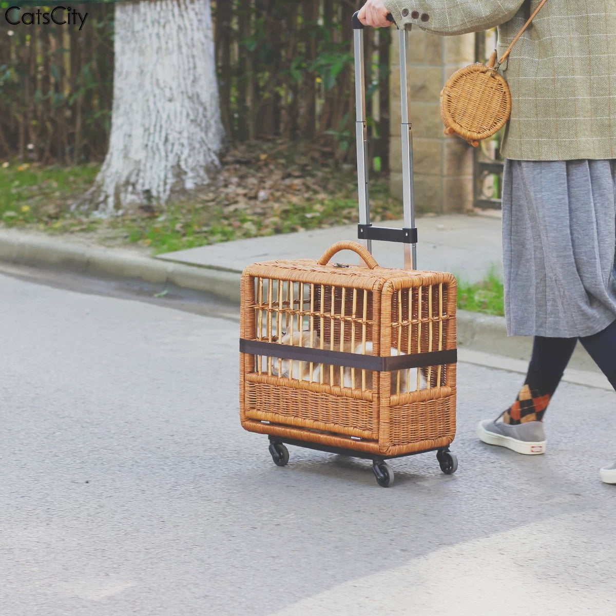 Rattan Rolling Stroller - 4 Seasons Home Gadgets