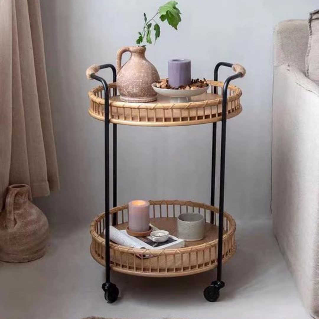 Rattan Serve Bar Cart - 4 Seasons Home Gadgets