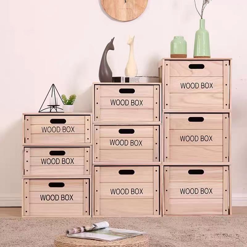 Rectangular Pine Wood Crate - 4 Seasons Home Gadgets