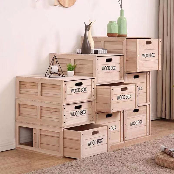 Rectangular Pine Wood Crate - 4 Seasons Home Gadgets