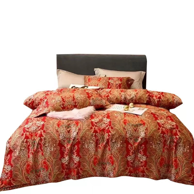 Red Mandala Modern & Contemporary 4 Piece Duvet Cover Set - 4 Seasons Home Gadgets