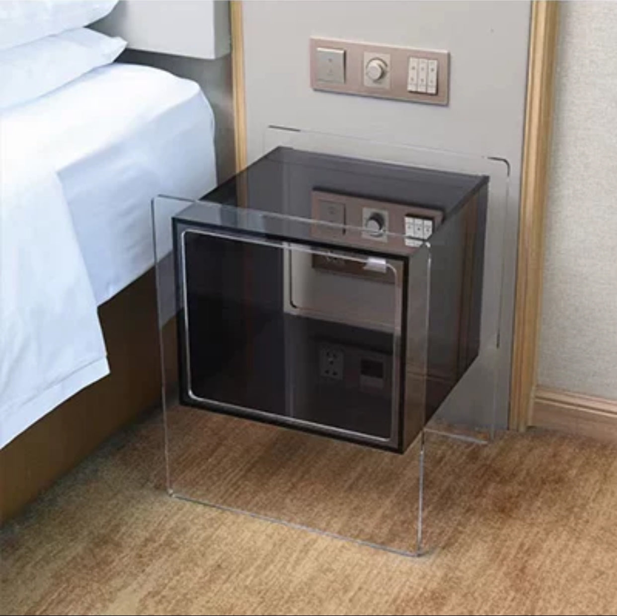 Renelso Acrylic Nightstand End Table - 4 Seasons Home Gadgets