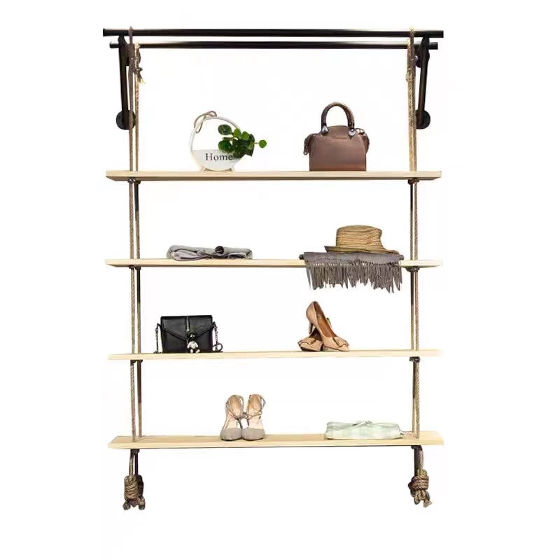 Robe Hanging Wooden Floating Shelves - 4 Seasons Home Gadgets