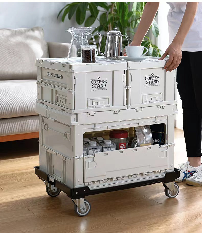 Rolling Portable Folding Wagon Table with storage - 4 Seasons Home Gadgets