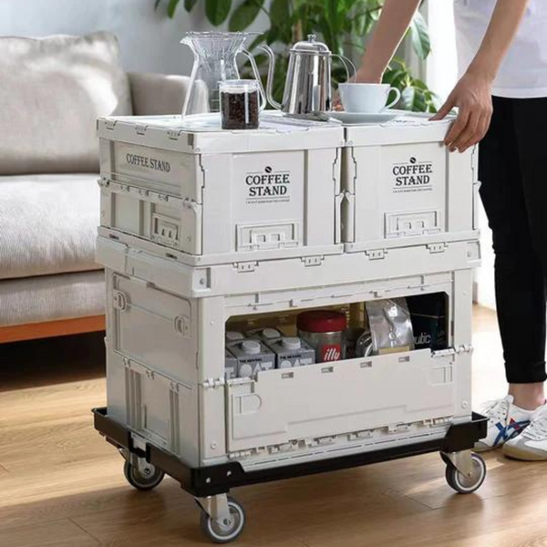 Rolling Portable Folding Wagon Table with storage - 4 Seasons Home Gadgets