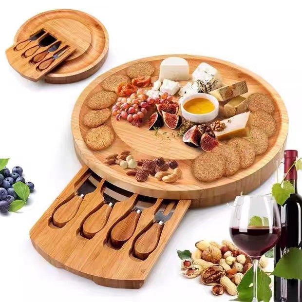 Round Cheese Serve Tray Board - 4 Seasons Home Gadgets