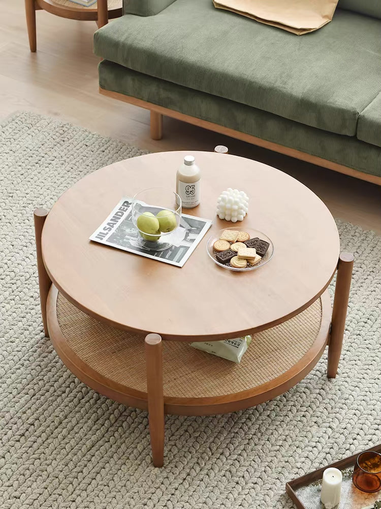 Round Coffee Table with Lower Storage Set - 4 Seasons Home Gadgets