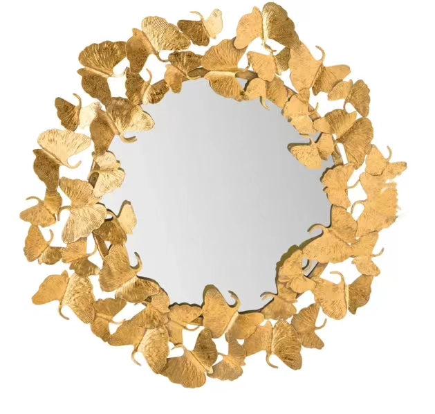 Round Gold Eden Butterfly Mirror - 4 Seasons Home Gadgets