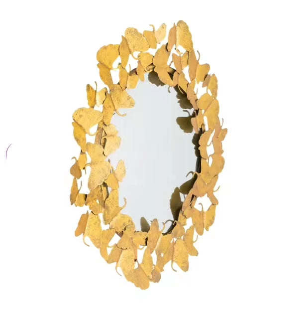 Round Gold Eden Butterfly Mirror - 4 Seasons Home Gadgets