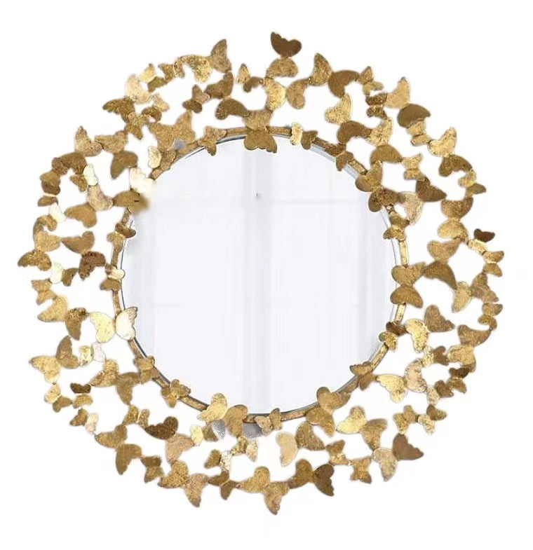 Round Gold Eden Butterfly Mirror - 4 Seasons Home Gadgets