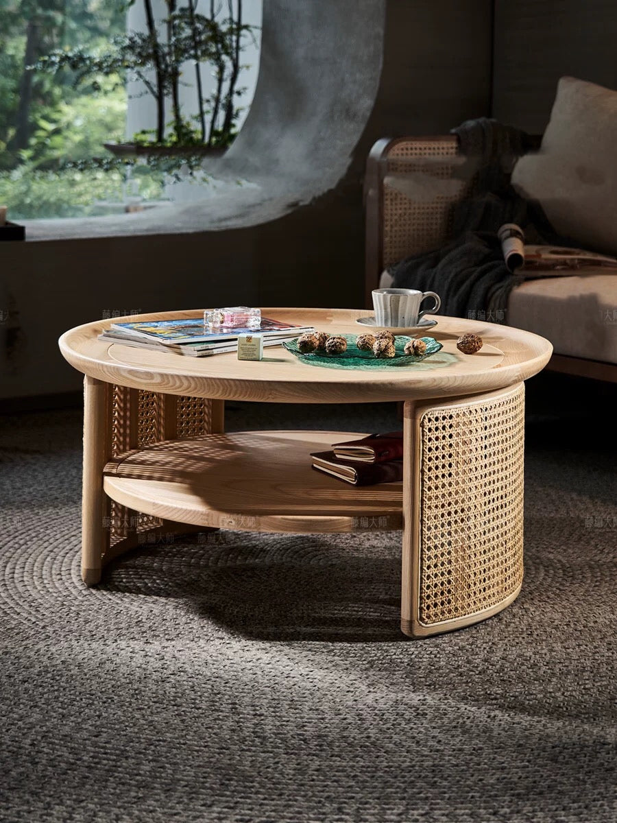 Round Mesh Coffee Table With Storage - 4 Seasons Home Gadgets