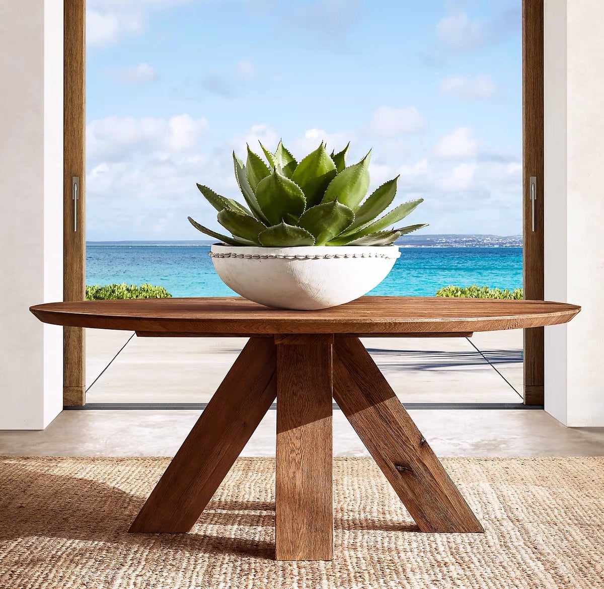 Round Pine Rustic Dining Table - 4 Seasons Home Gadgets