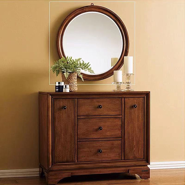 Round Solid Acacia Wood Mirror - 4 Seasons Home Gadgets