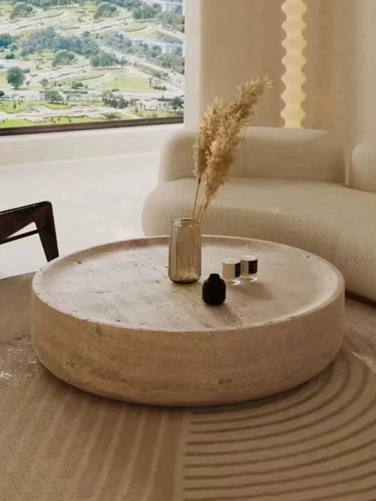 Round Stone Coffee Table - 4 Seasons Home Gadgets