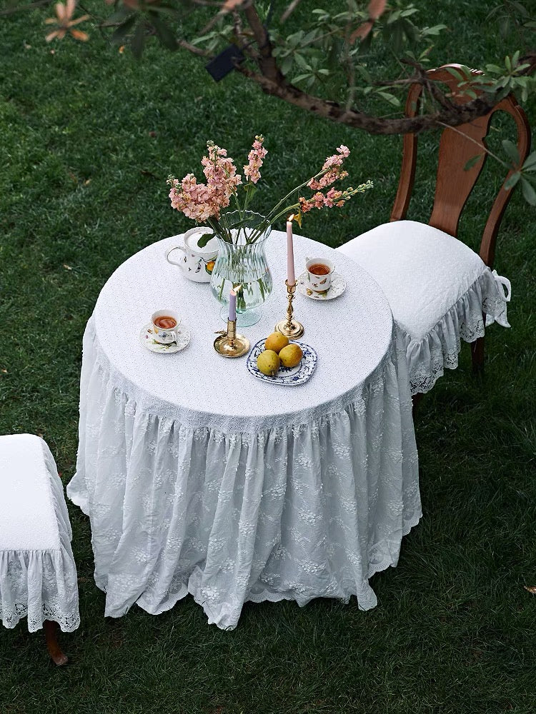 Round White Lace Tablecloth - 4 Seasons Home Gadgets