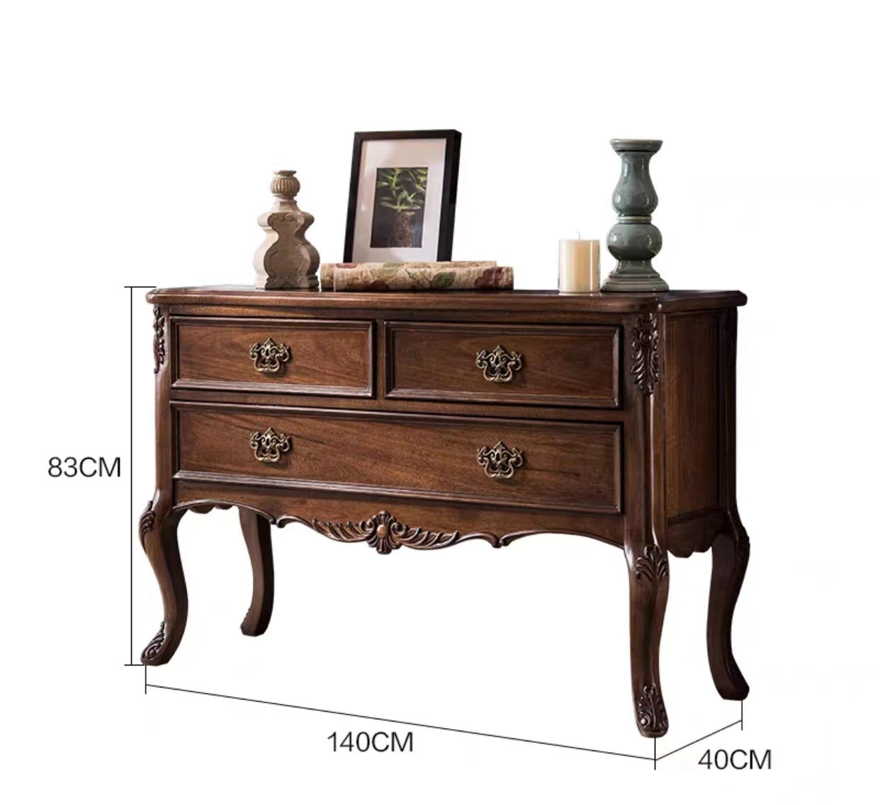 Rubberwood Cherry Console Table - 4 Seasons Home Gadgets