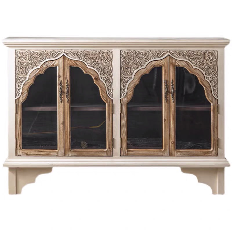 Rustic Farm House Wood China Cabinet - 4 Seasons Home Gadgets