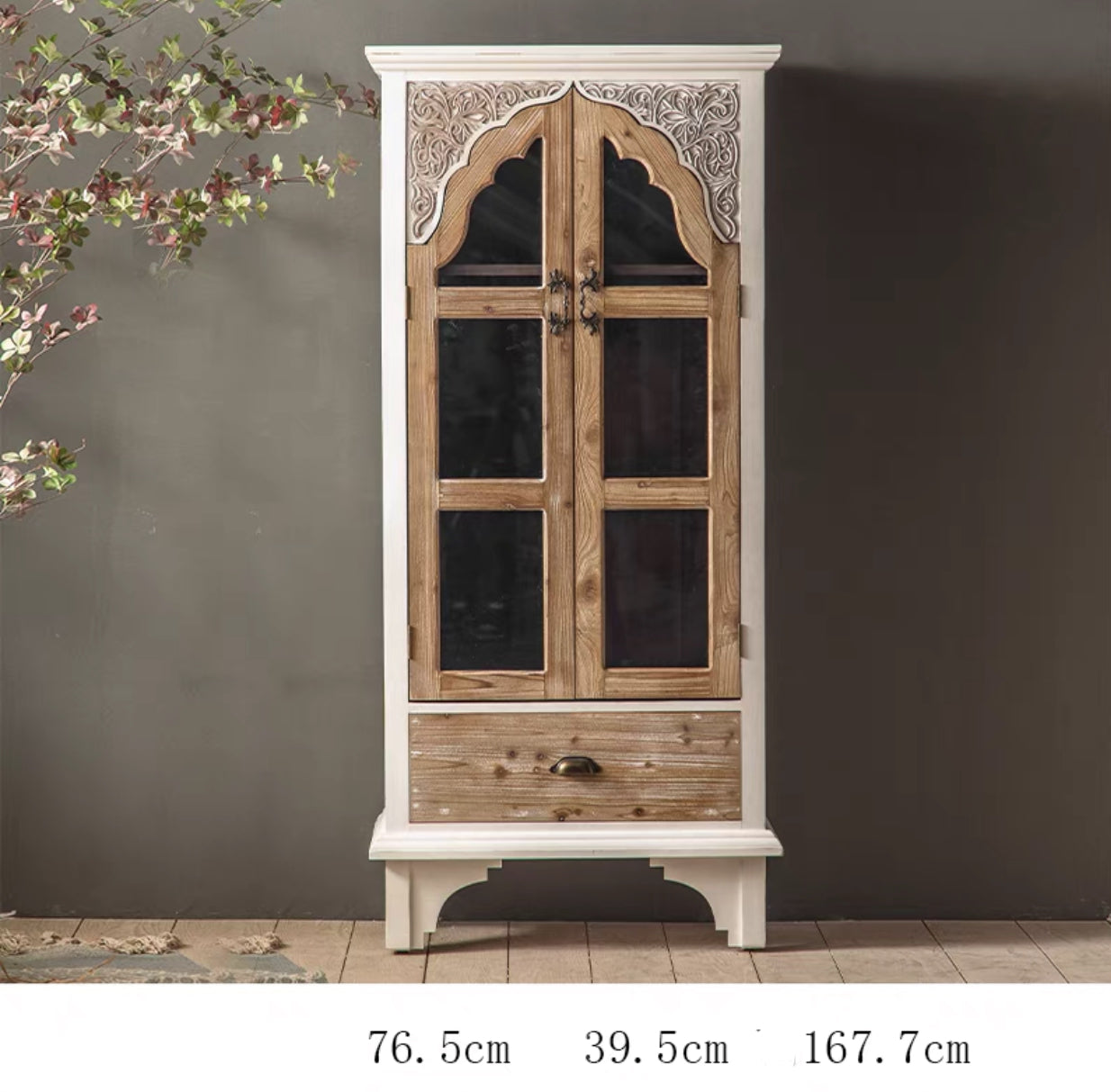 Rustic Farm House Wood China Cabinet - 4 Seasons Home Gadgets