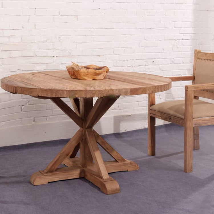 Rustic Pedestal Dining Table - 4 Seasons Home Gadgets