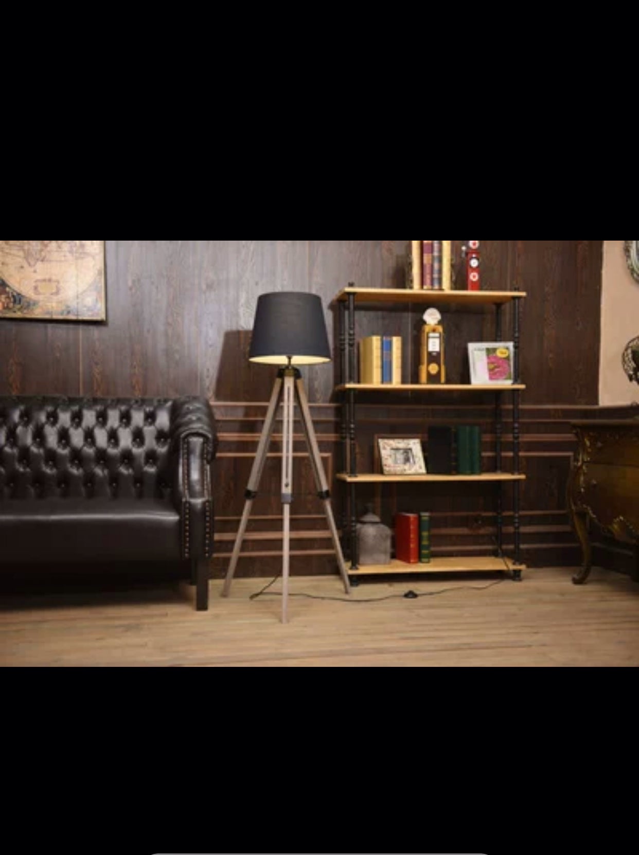 Rustic Wood Tripod Floor Lamp - 4 Seasons Home Gadgets
