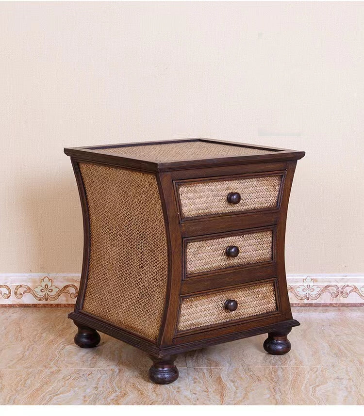 Sanchez Rattan Mesh Drawer End Table - 4 Seasons Home Gadgets