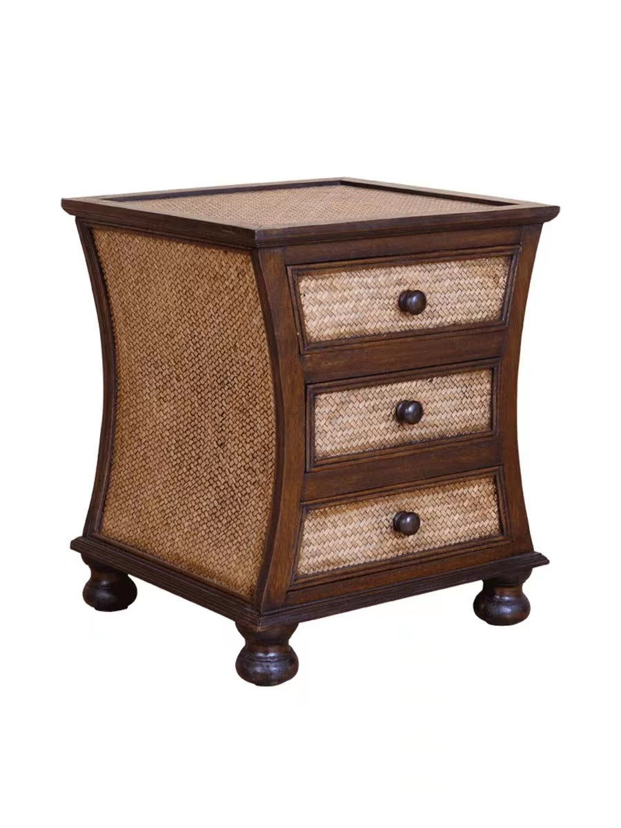 Sanchez Rattan Mesh Drawer End Table - 4 Seasons Home Gadgets