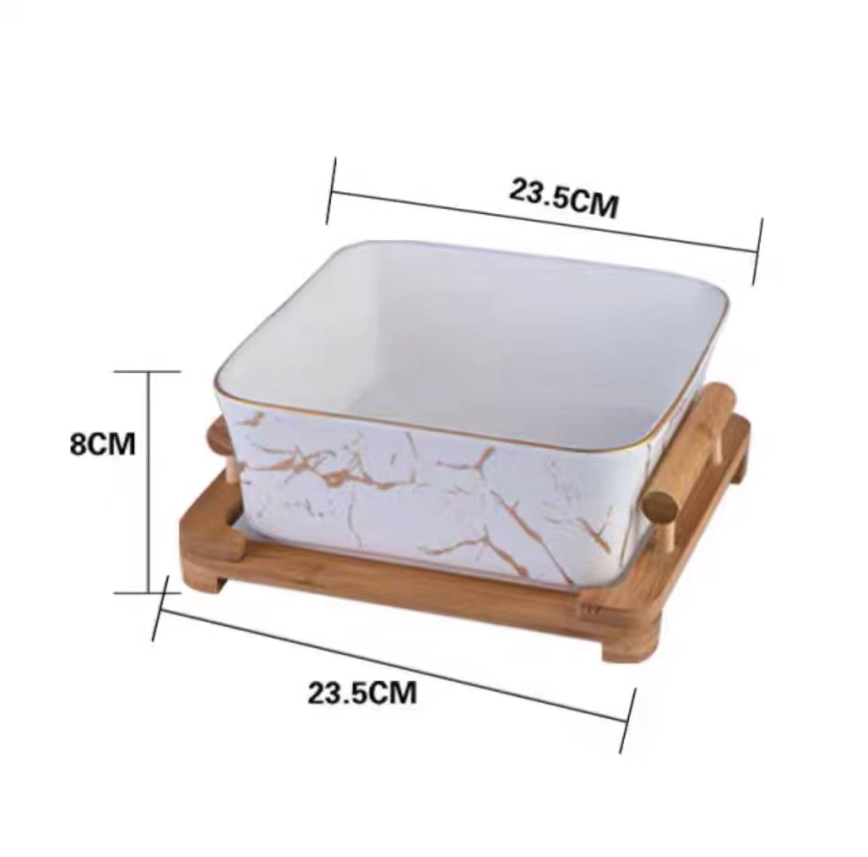 Serving Bowl With Wooden Base - 4 Seasons Home Gadgets