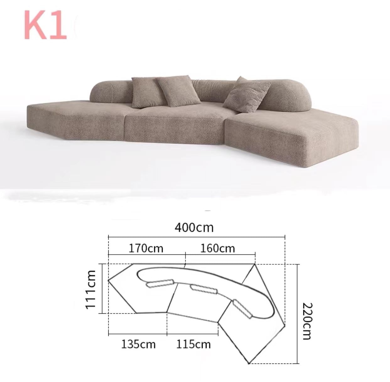 Shanann 3.2m Wide Reversible Sofa - 4 Seasons Home Gadgets