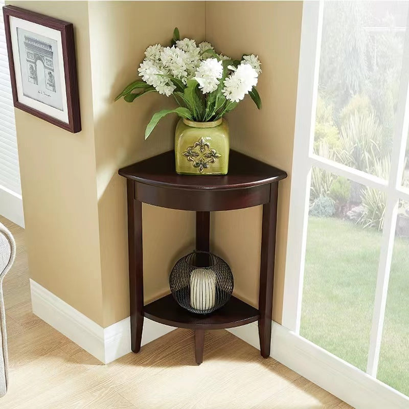 Shropshire Wood Corner Table with Storage - 4 Seasons Home Gadgets