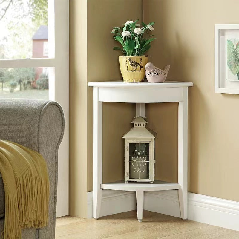 Shropshire Wood Corner Table with Storage - 4 Seasons Home Gadgets