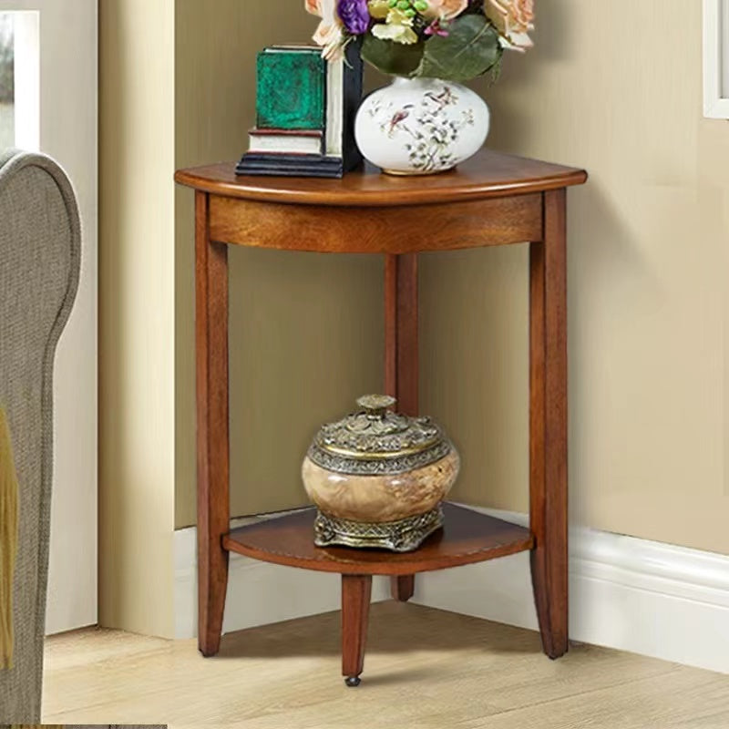 Shropshire Wood Corner Table with Storage - 4 Seasons Home Gadgets