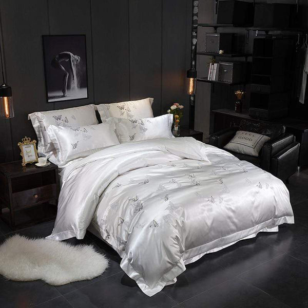 Silver Garden Falls Duvet Cover Set - 4 Seasons Home Gadgets