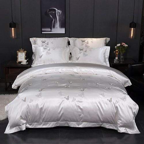 Silver Garden Falls Duvet Cover Set - 4 Seasons Home Gadgets