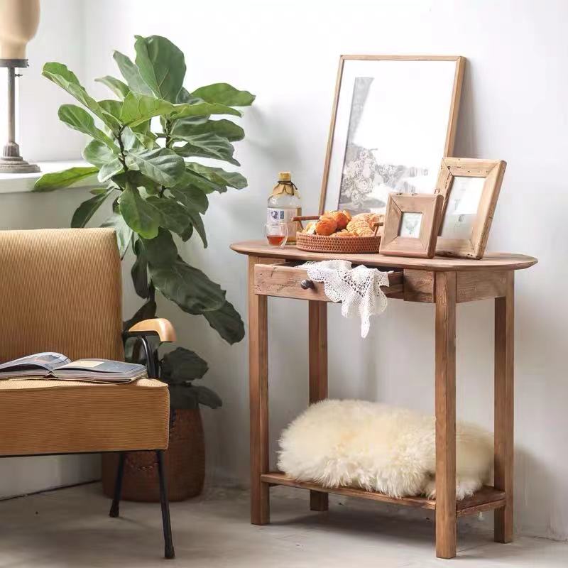 Small Pine Wood Console Table - 4 Seasons Home Gadgets