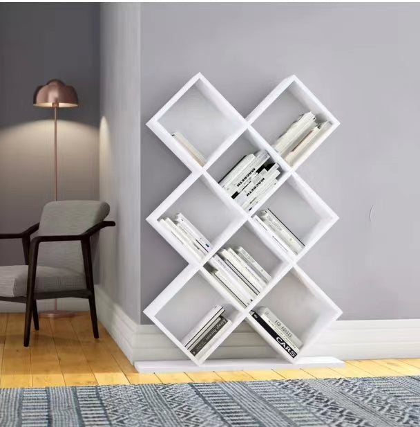 Small Wood Geometric Bookcase - 4 Seasons Home Gadgets