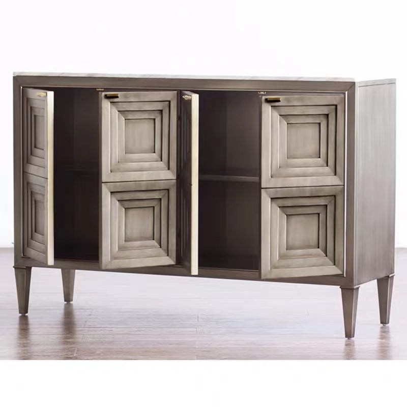 Smoky Grey Marble Top Console Cabinet - 4 Seasons Home Gadgets