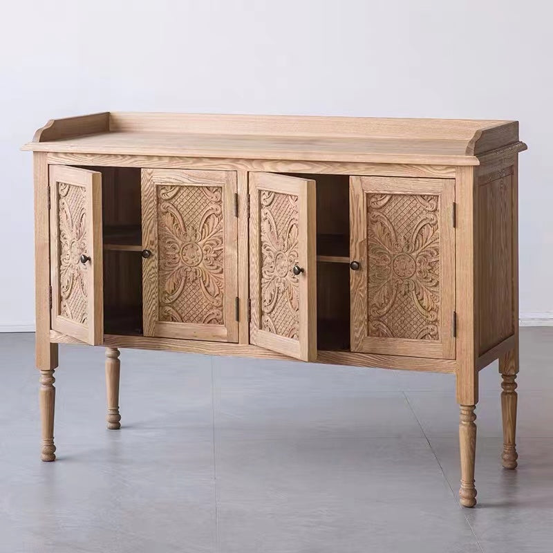 Solid Ashwood Carved Sideboard - 4 Seasons Home Gadgets