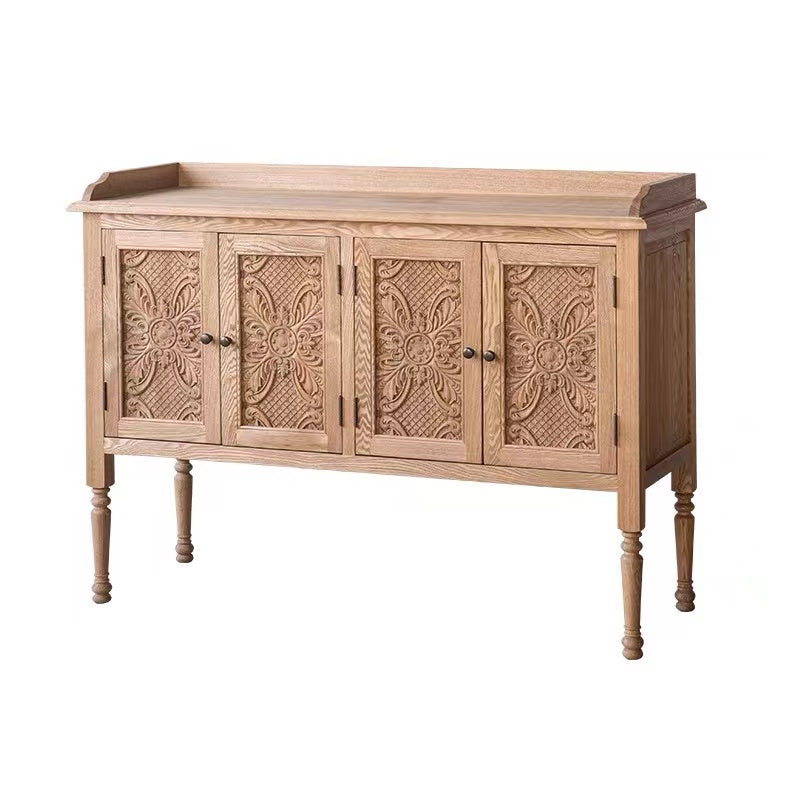 Solid Ashwood Carved Sideboard - 4 Seasons Home Gadgets