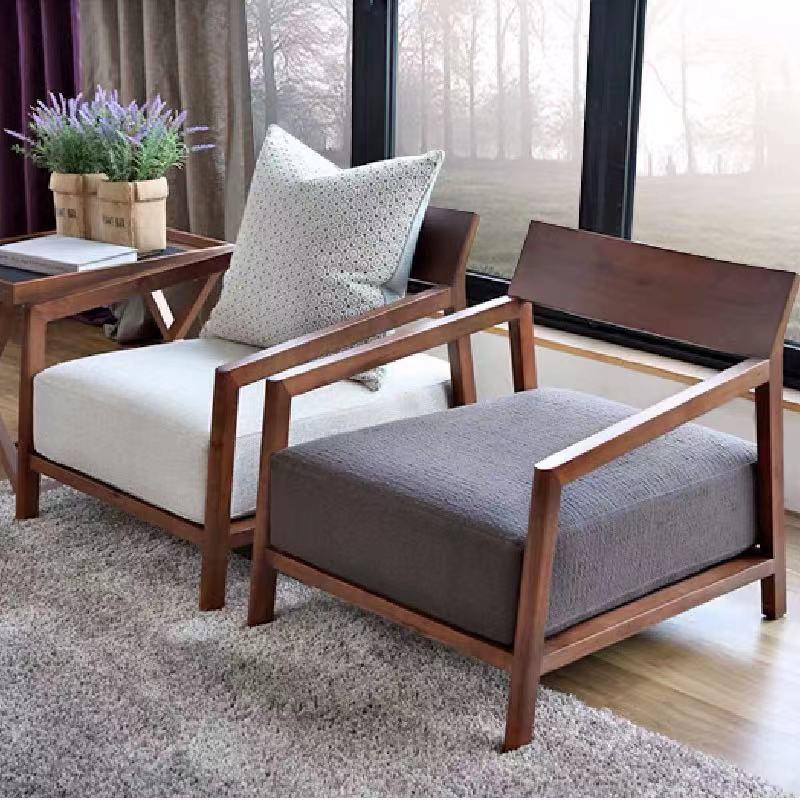 Solid Cherry Wood Lazy Chair - 4 Seasons Home Gadgets