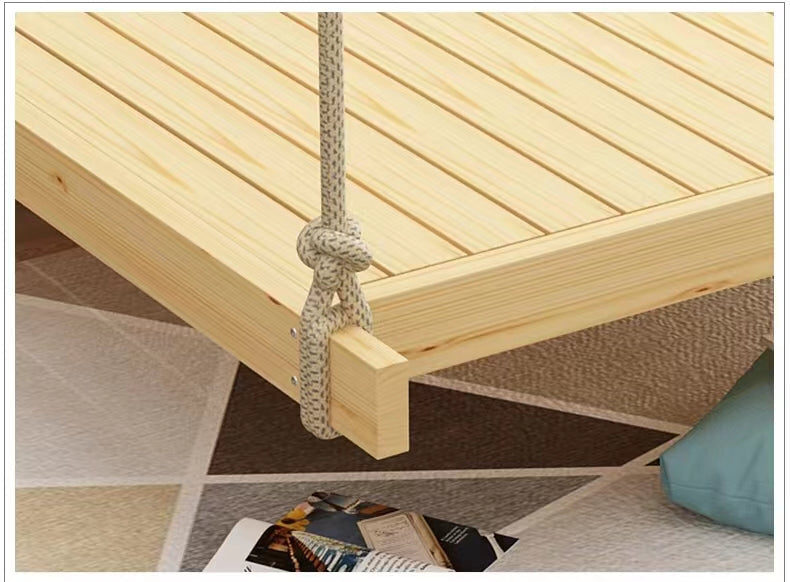 Solid Hanging Pine Wood Daybed - 4 Seasons Home Gadgets