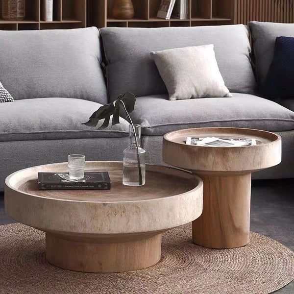 Solid Log Coffee Table Set - 4 Seasons Home Gadgets